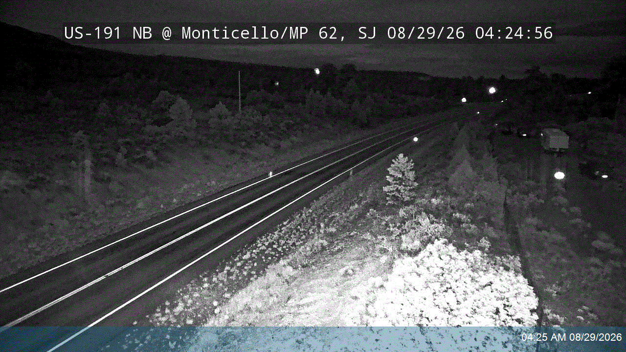 US-191 RWIS NB @ Monticello / MP 62, SJ live camera view