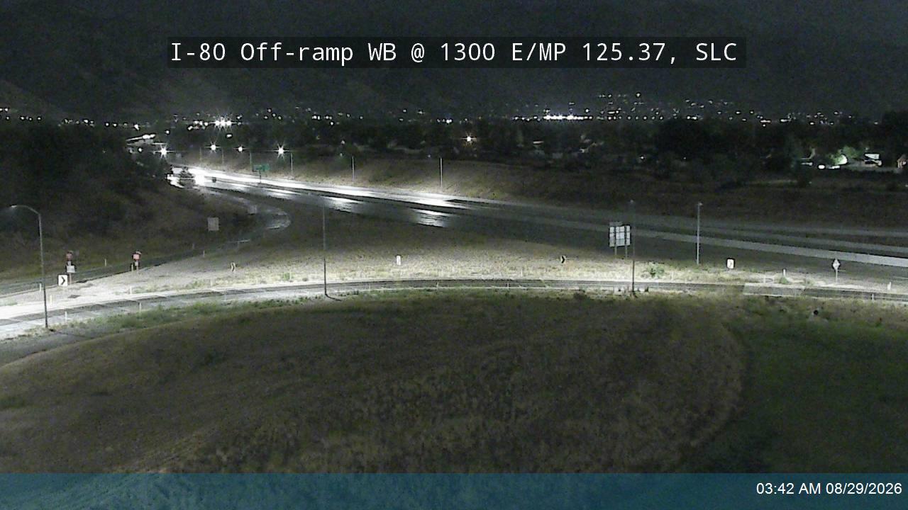 I-80 Off-ramp WB @ 1300 E / MP 125.37, SLC live camera view