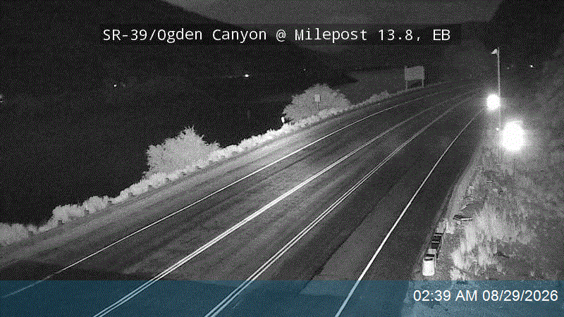 SR-39 / Ogden Canyon @ SR-158 / MP 13.8, EB live camera view