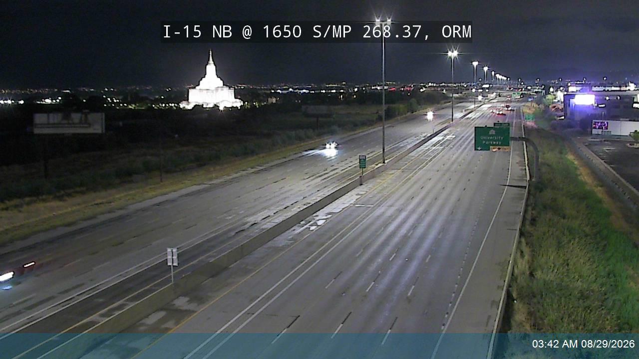 I-15 NB @ 1650 S / MP 268.37, ORM live camera view