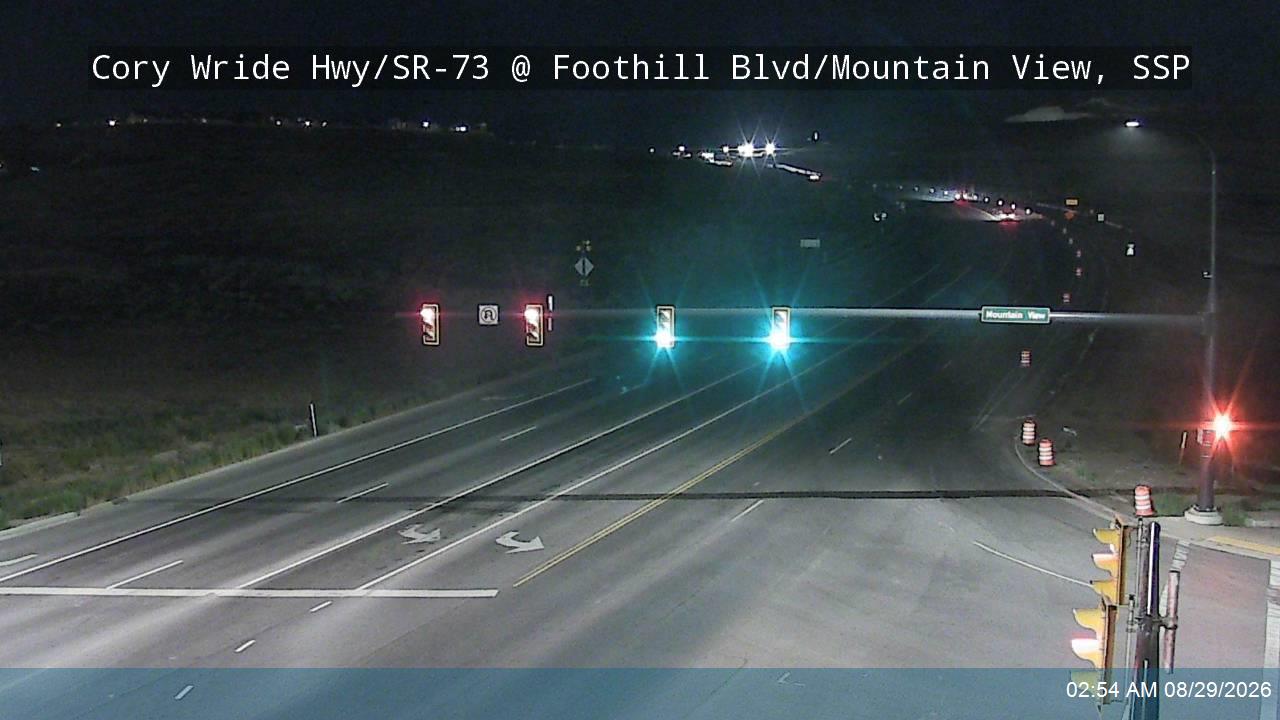 Cory Wride Hwy / SR-73 @ Foothill Blvd / 800 W / Mountain View / SR-85, SSP live camera view