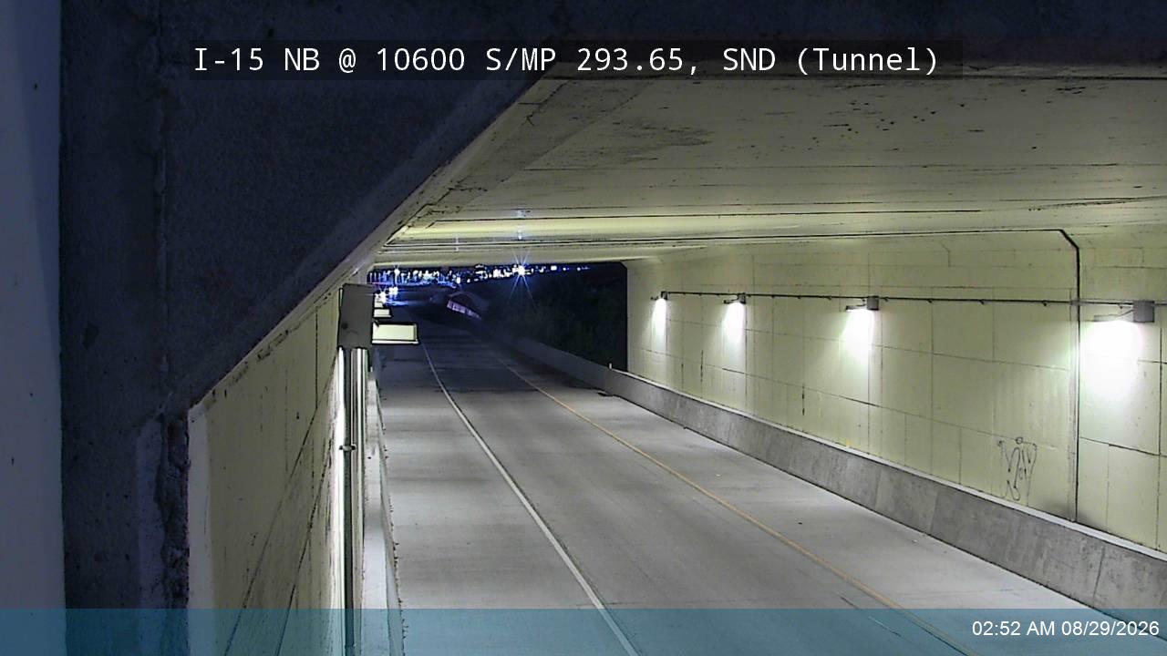 I-15 NB @ 10600 S / SR-151 / MP 293.65, SND (Tunnel) live camera view