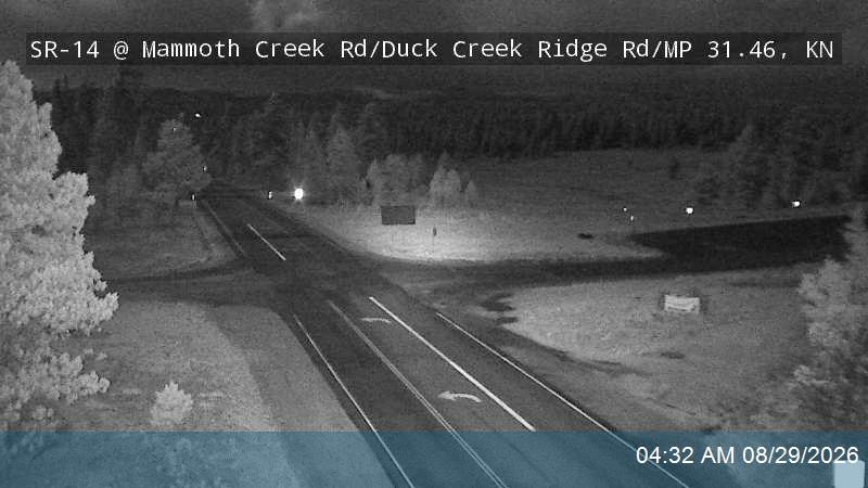 SR-14 EB @ Mammoth Creek Rd / Duck Creek Ridge Rd / MP 31.06, KN live camera view