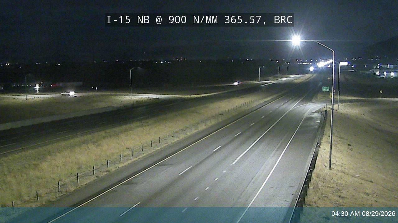 I-15 NB @ Promontory Rd / 900 N / SR-13 / MP 365.57, BRC live camera view
