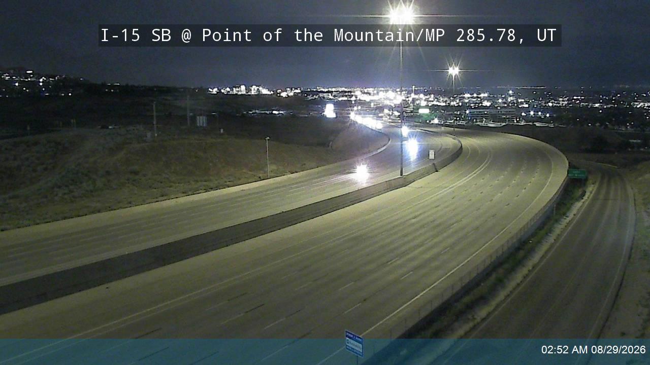 I-15 SB @ Point of the Mountain / MP 285.78, UT live camera view
