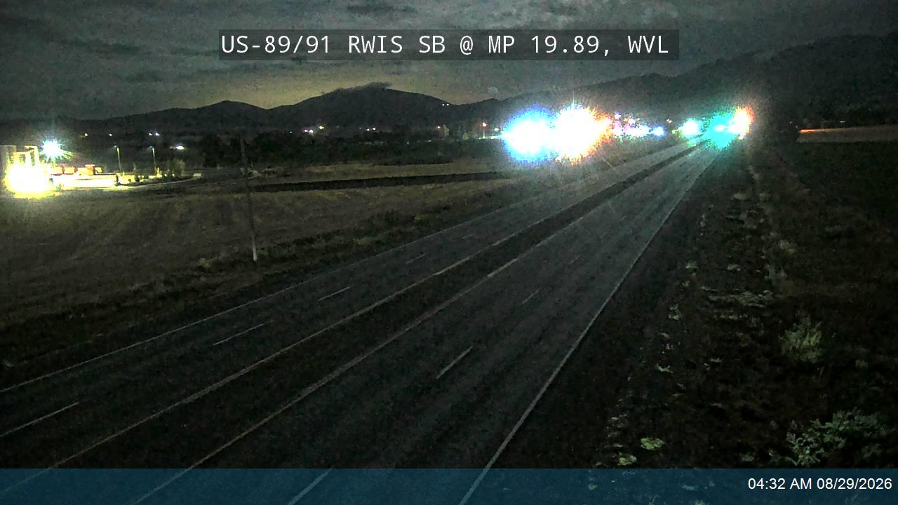 US-89/91 RWIS SB @ Milepost 19.9, WVL live camera view