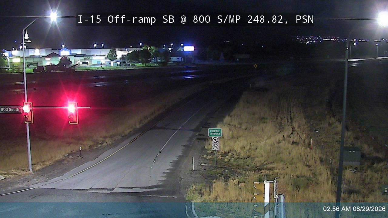 I-15 Off-ramp SB @ 800 S / SR-178 / MP 248.82, PSN live camera view