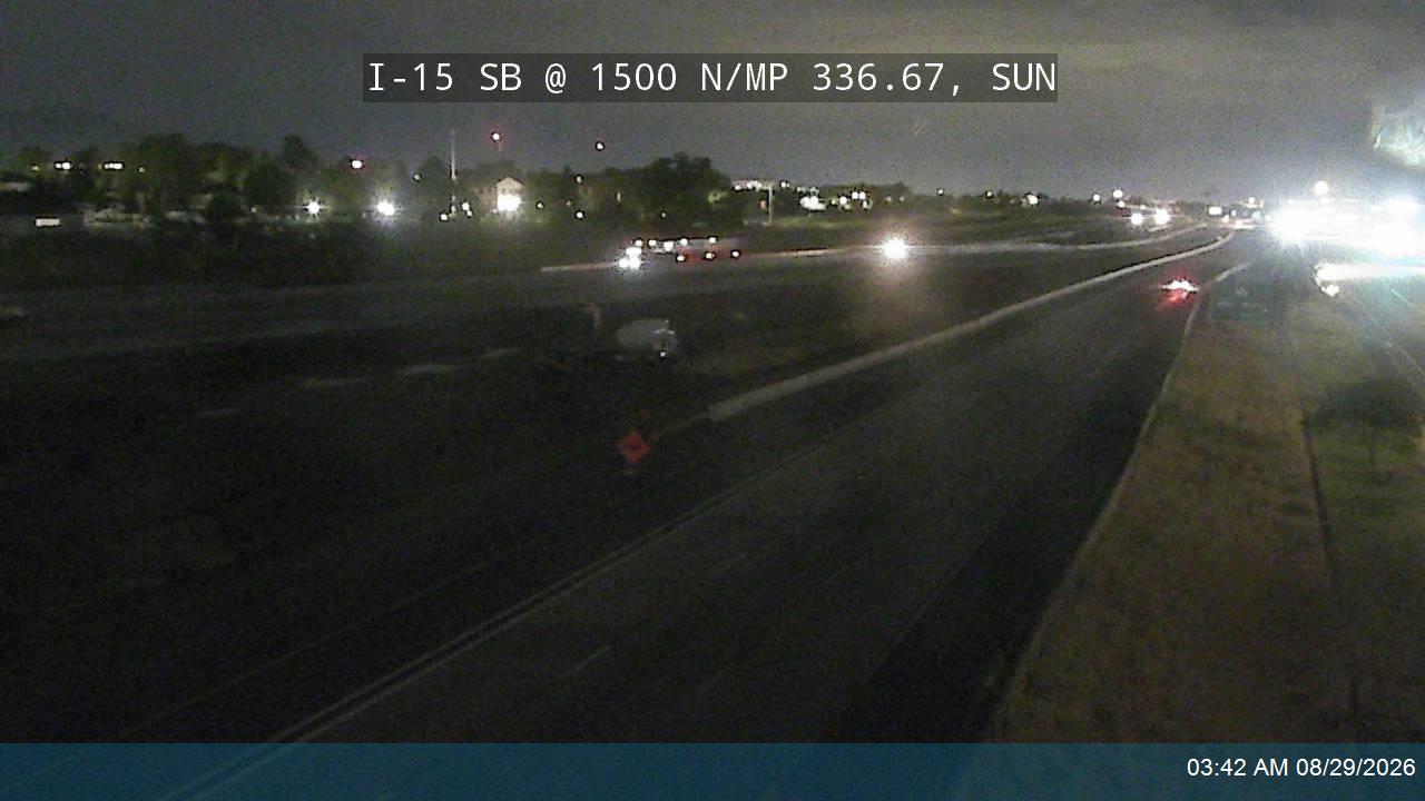 I-15 SB @ 1500 N / MP 336.67, SUN live camera view