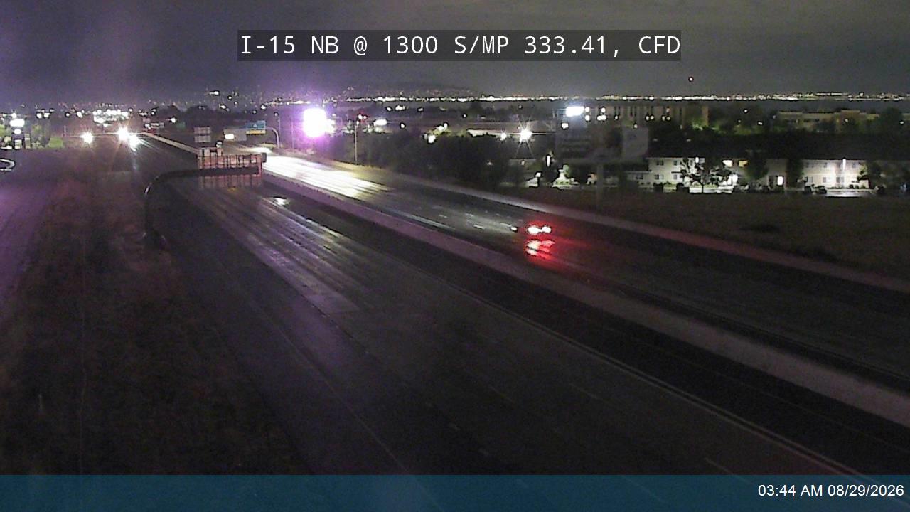 I-15 NB @ 1300 S / MP 333.41, CFD live camera view