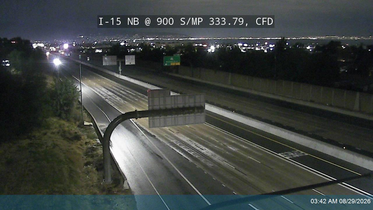 I-15 NB @ 900 S / MP 333.79, CFD live camera view