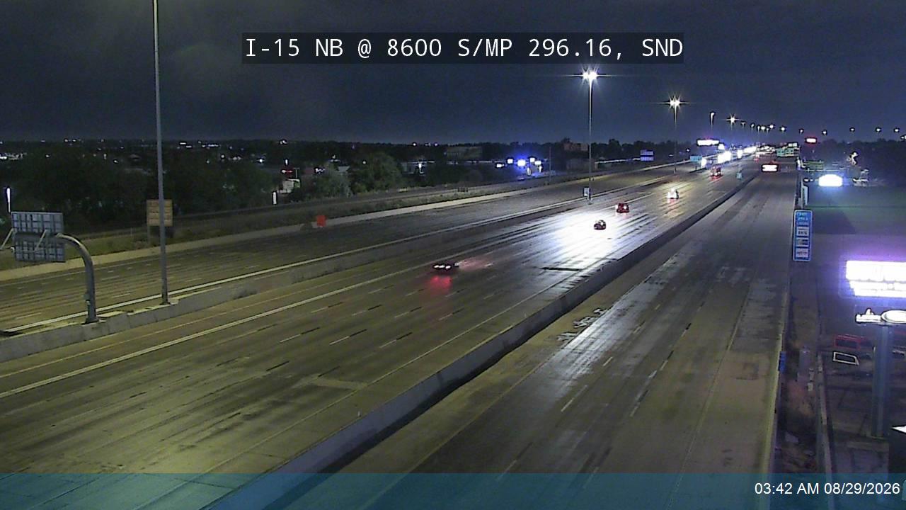 I-15 NB @ 8600 S / MP 296.16, SND live camera view