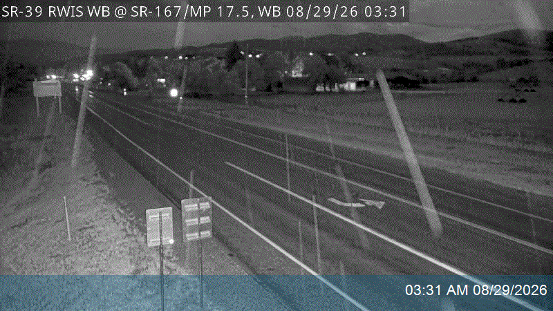 SR-39 RWIS WB @ SR-167 / Trappers Loop / MP 17.53, WB live camera view
