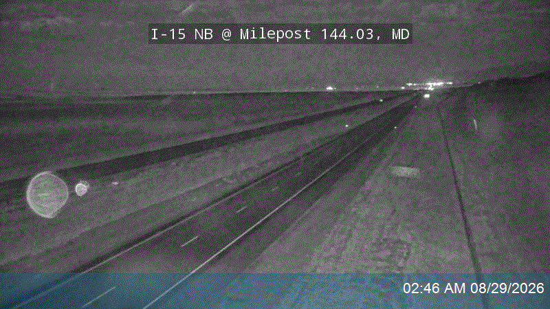 I-15 NB @ Milepost 144.03, MD live camera view