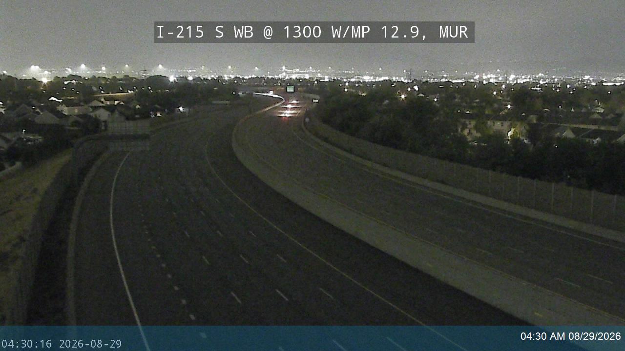 I-215 S WB @ 1300 W / MP 12.9, MUR live camera view
