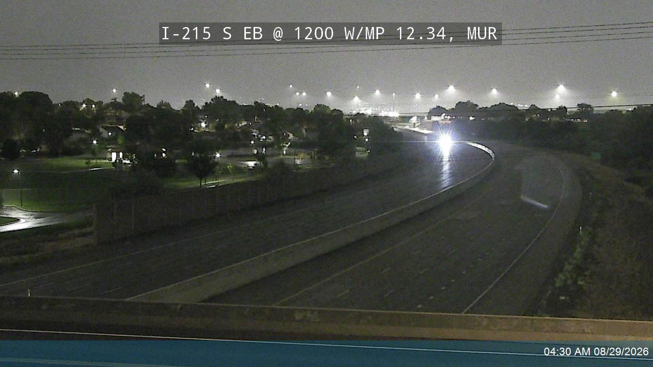 I-215 S EB @ 1200 W / Murray Pkwy Ave / MP 12.34, MUR live camera view