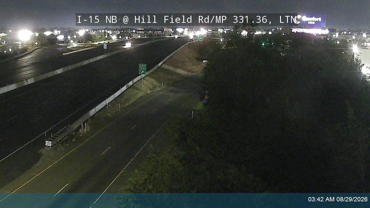 I-15 NB @ Hill Field Rd / 750 N / SR-232 / MP 331.36, LTN live camera view