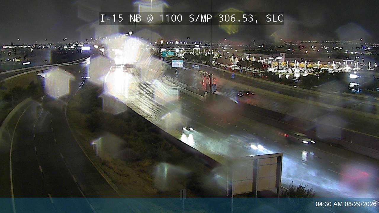 I-15 NB @ 1100 S / MP 306.53, SLC live camera view