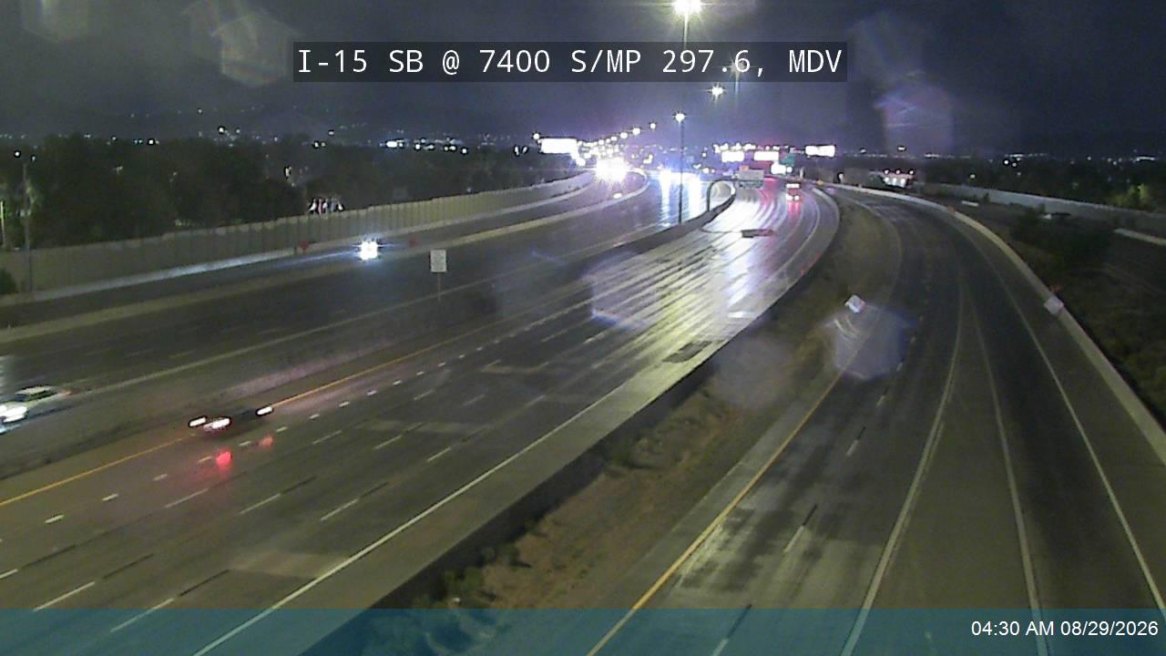 I-15 SB @ 7400 S / MP 297.6, MDV live camera view