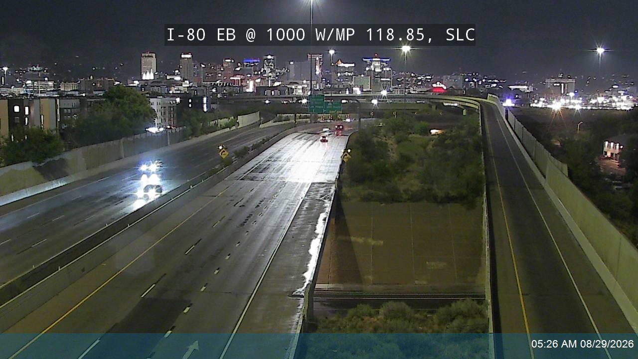 I-80 EB @ 1000 W / MP 118.85, SLC live camera view