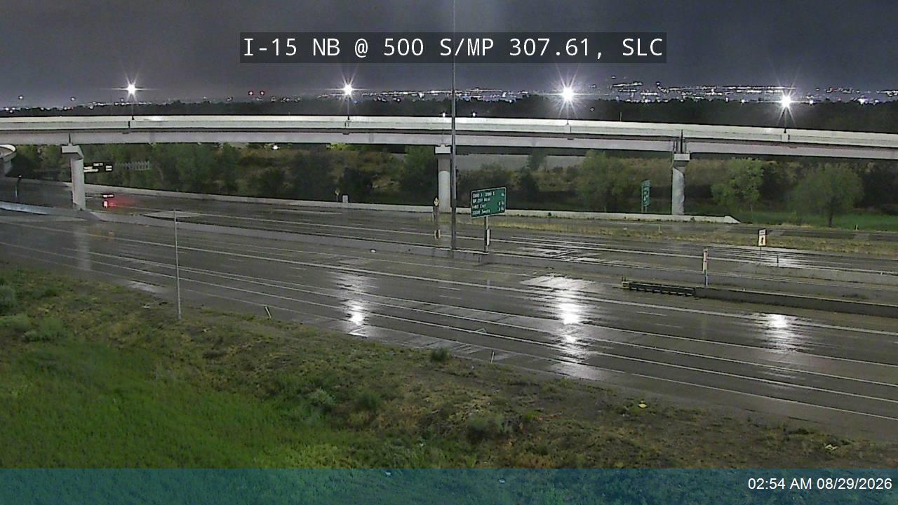 I-15 NB @ 500 S / MP 307.61, SLC live camera view