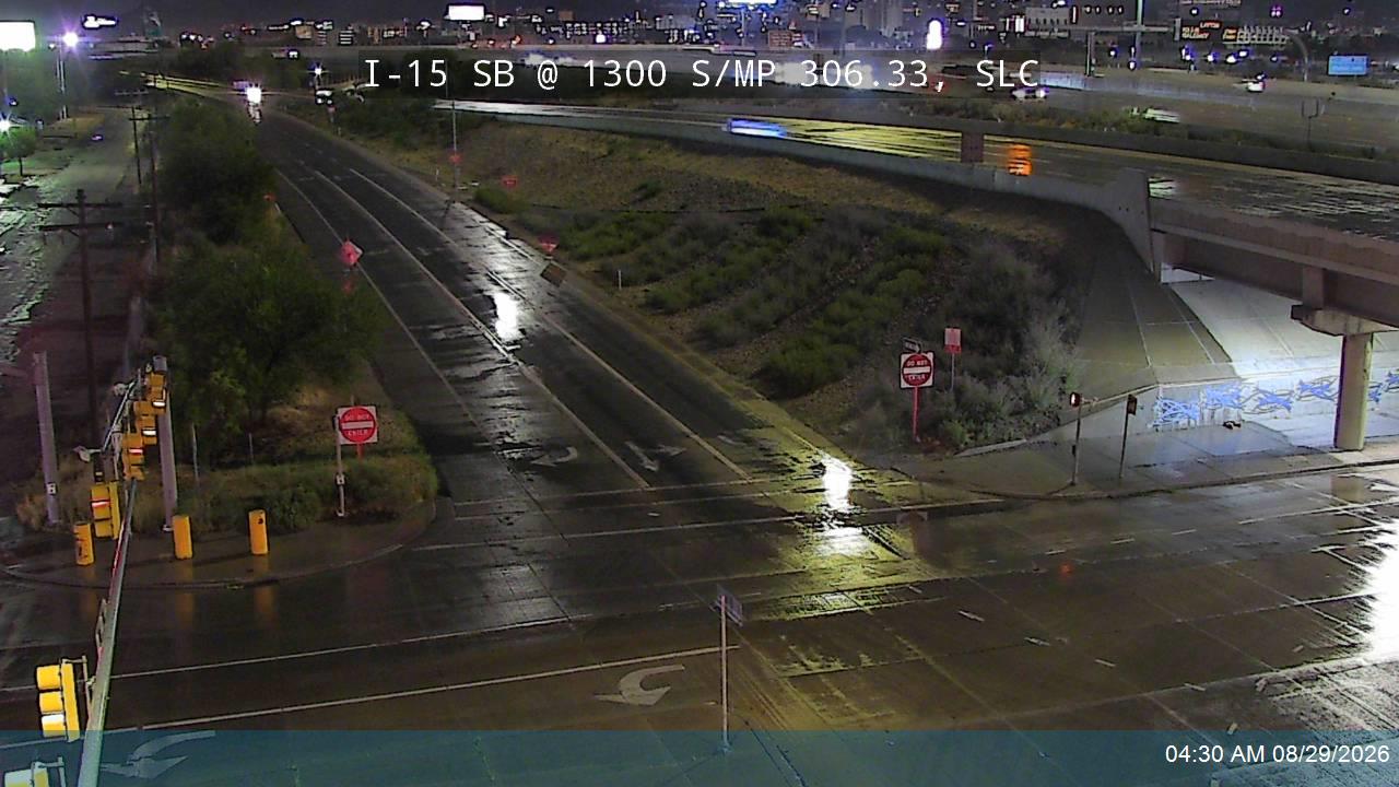 I-15 SB @ 1300 S / MP 306.33, SLC live camera view