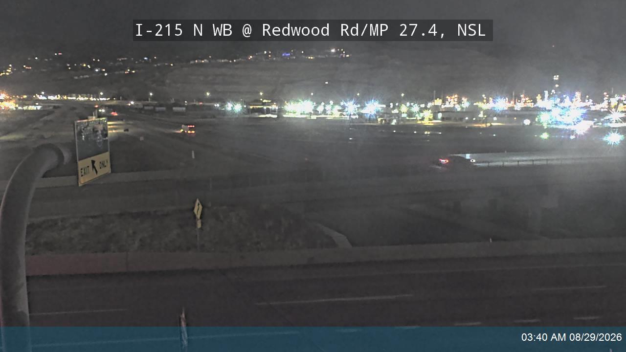I-215 N WB @ Redwood Rd / SR-68 / MP 27.4, NSL (HUB) live camera view
