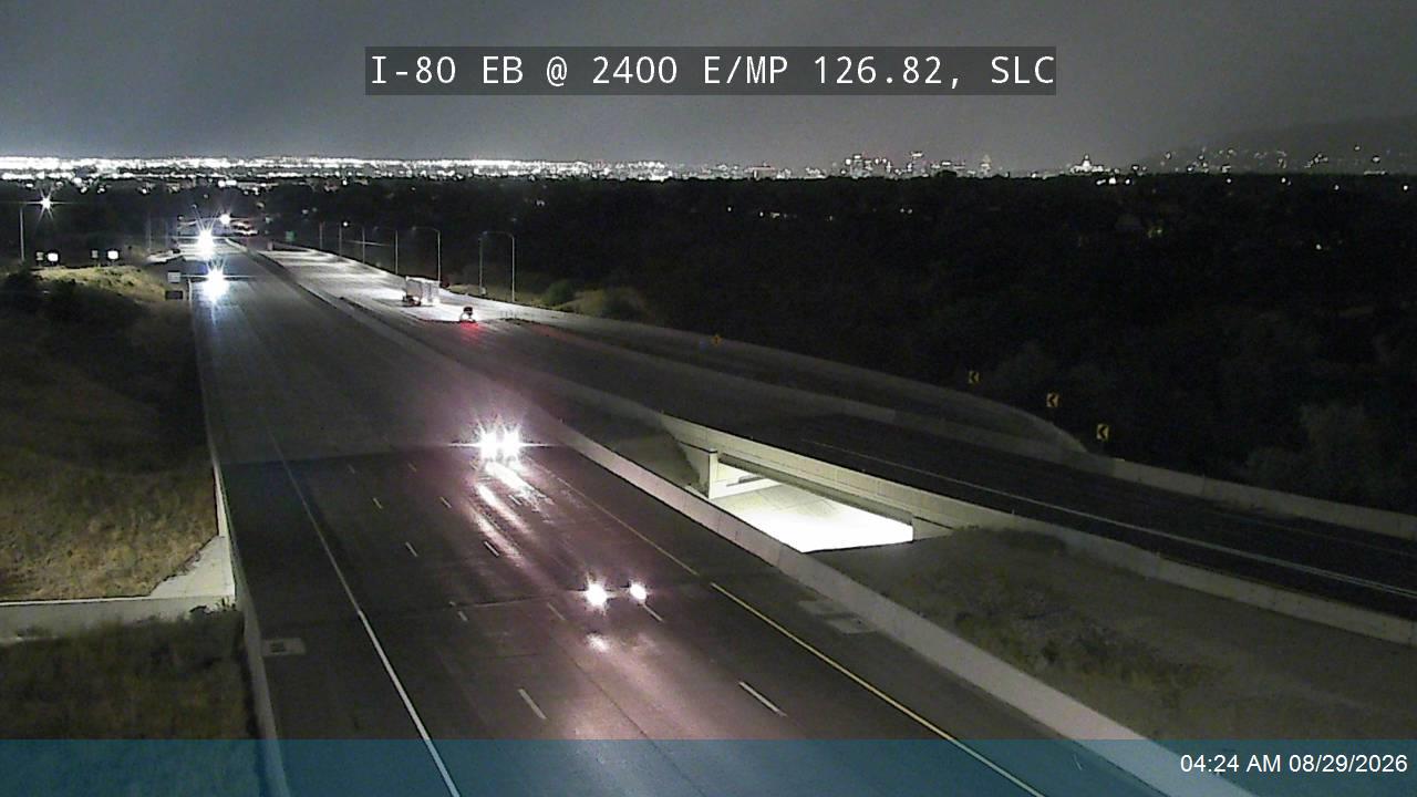 I-80 EB @ 2400 E / MP 126.82, SLC live camera view