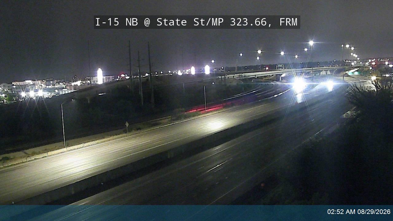 I-15 NB @ State St / MP 323.66, FRM live camera view