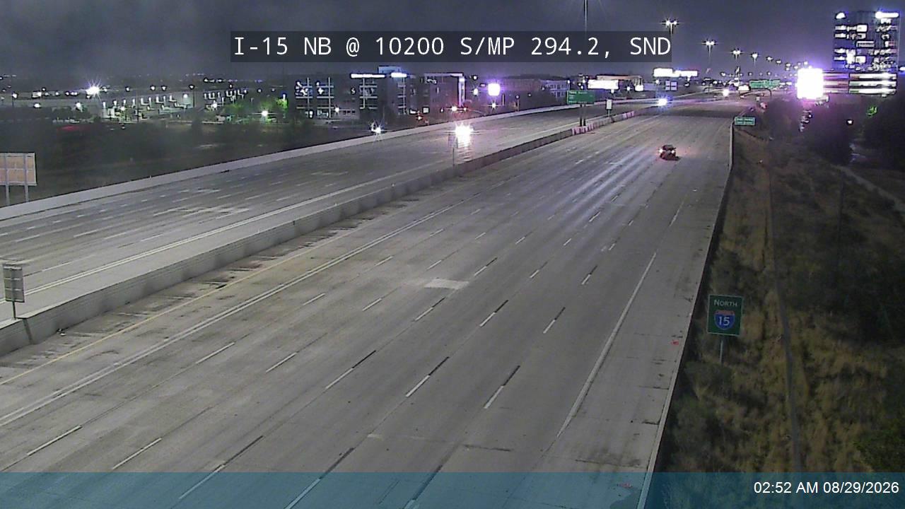 I-15 NB @ 10200 S / MP 294.2, SND live camera view