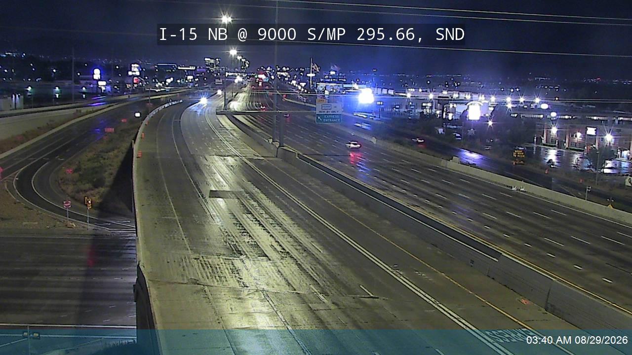 I-15 NB @ 9000 S / SR-209 / MP 295.66, SND live camera view