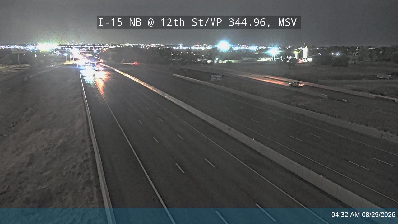 I-15 NB @ 12th St / 1200 S / SR-39 / MP 344.96, MSV live camera view