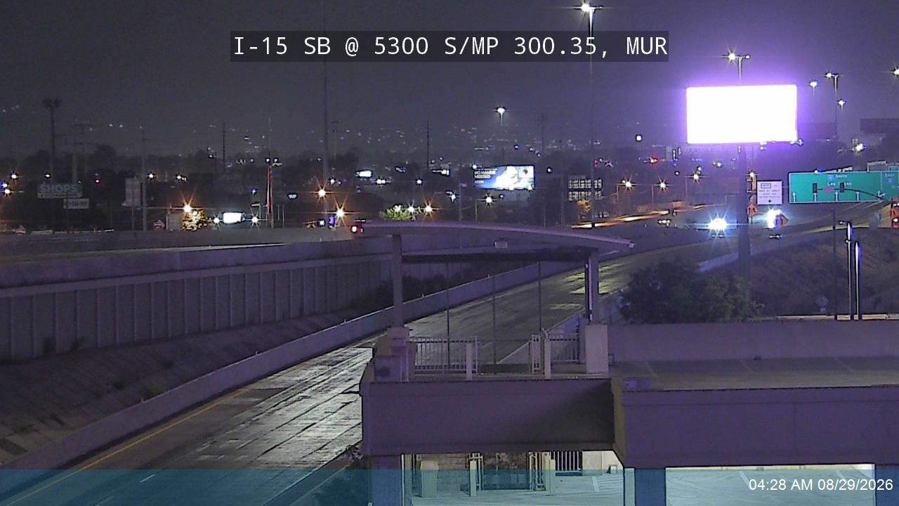 I-15 SB @ 5300 S / SR-173 / MP 300.35, MUR live camera view