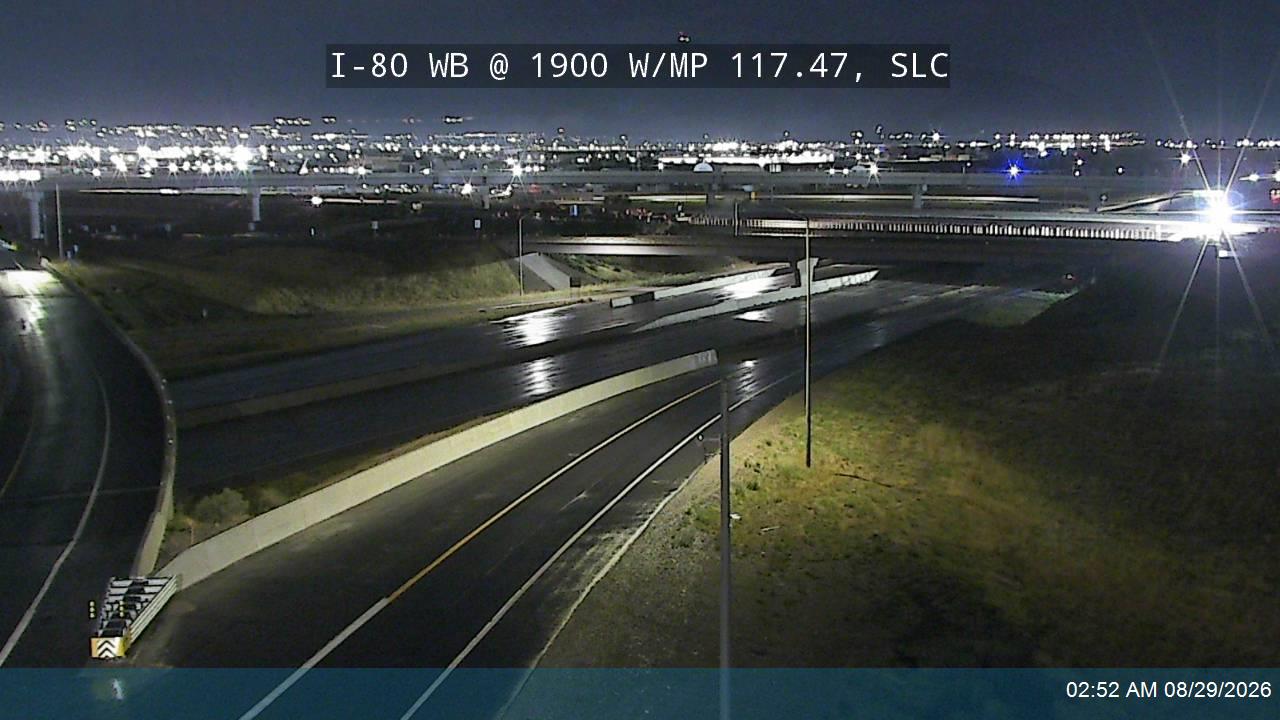 I-80 WB @ 1900 W / MP 117.47, SLC live camera view