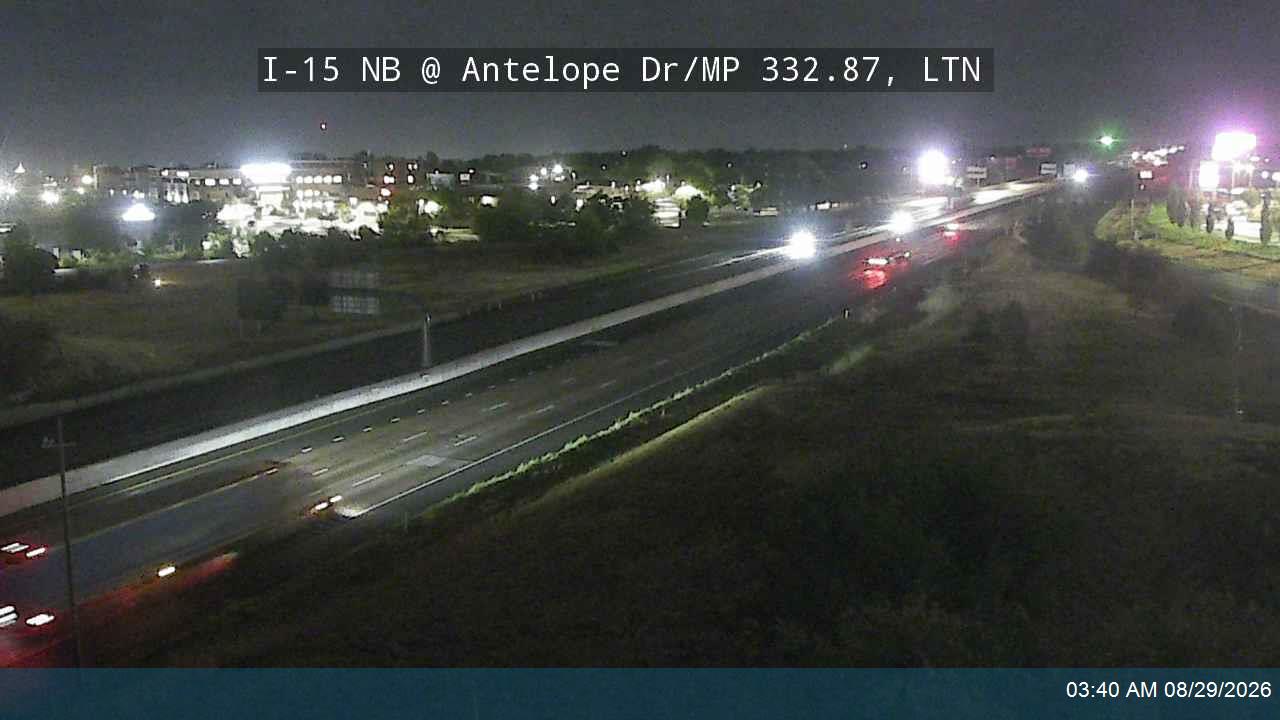 I-15 NB @ Antelope Dr / 2000 N / SR-108 / MP 332.87, LTN live camera view