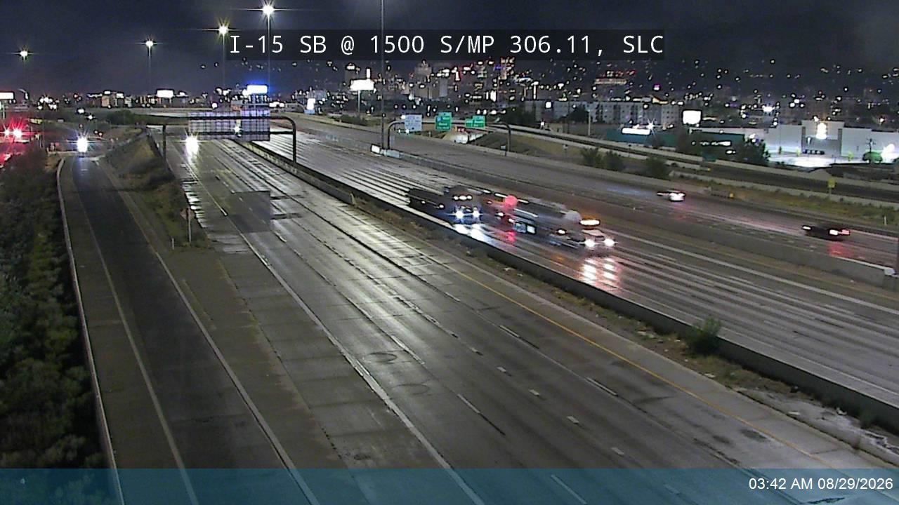 I-15 SB @ 1500 S / MP 306.11, SLC live camera view
