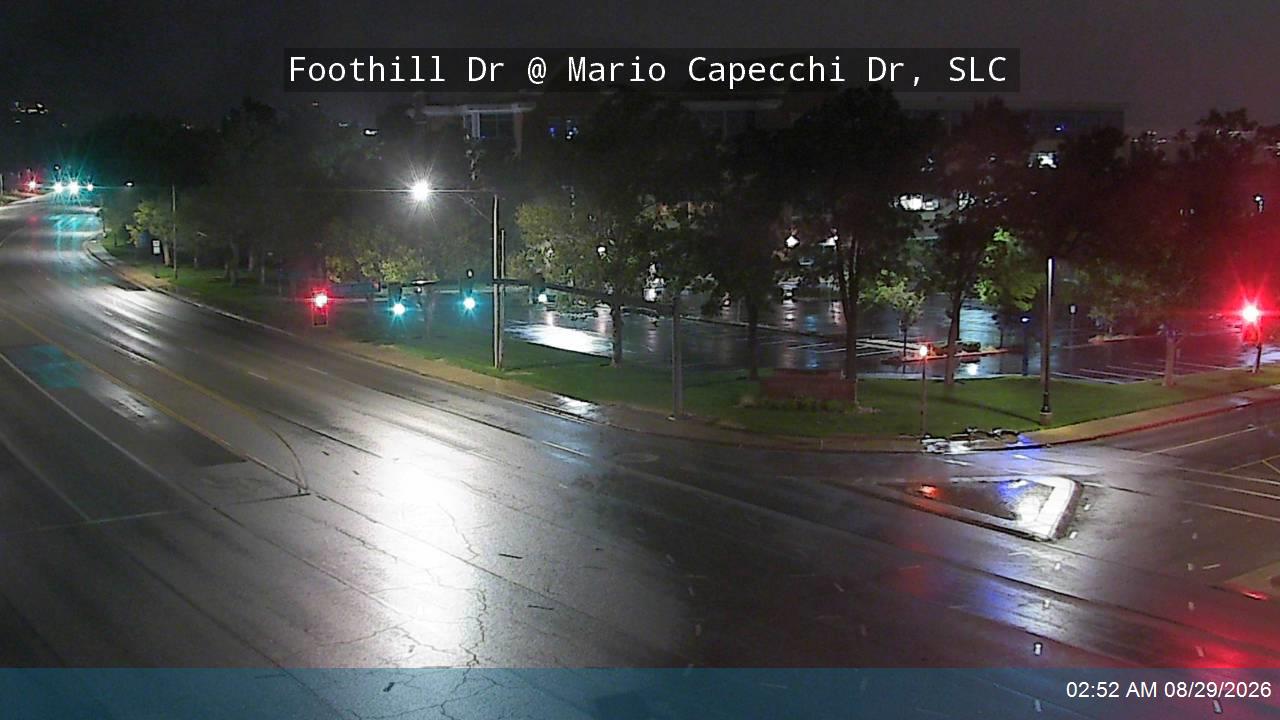 Foothill Dr / Honorary Veterans Blvd / SR-186 @ Mario Capecchi Dr, SLC live camera view