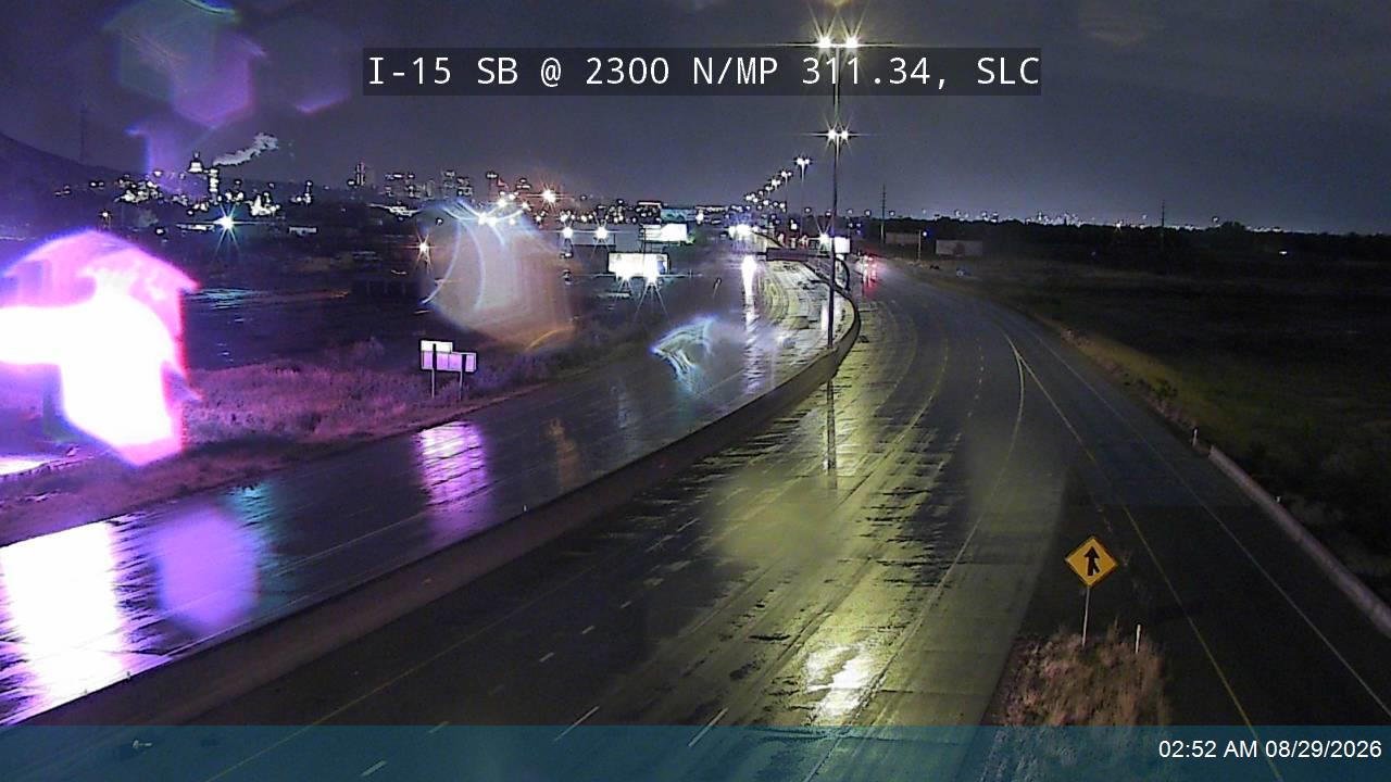 I-15 SB @ 2300 N / Warm Springs Rd / MP 311.34, SLC live camera view