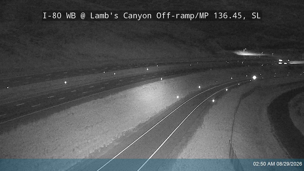 I-80 / Parleys Canyon WB @ Lambs Canyon Rd Off-ramp / MP 136.45, SL live camera view