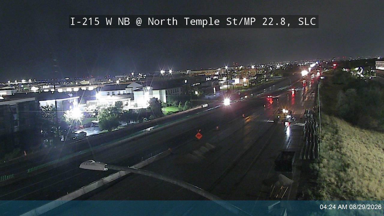 I-215 W NB @ North Temple St / MP 22.8, SLC live camera view