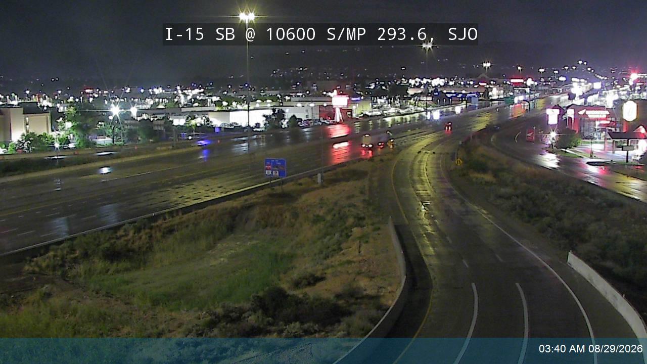 I-15 SB @ 10600 S / South Jordan Pkwy / SR-151 / MP 293.6, SJO live camera view