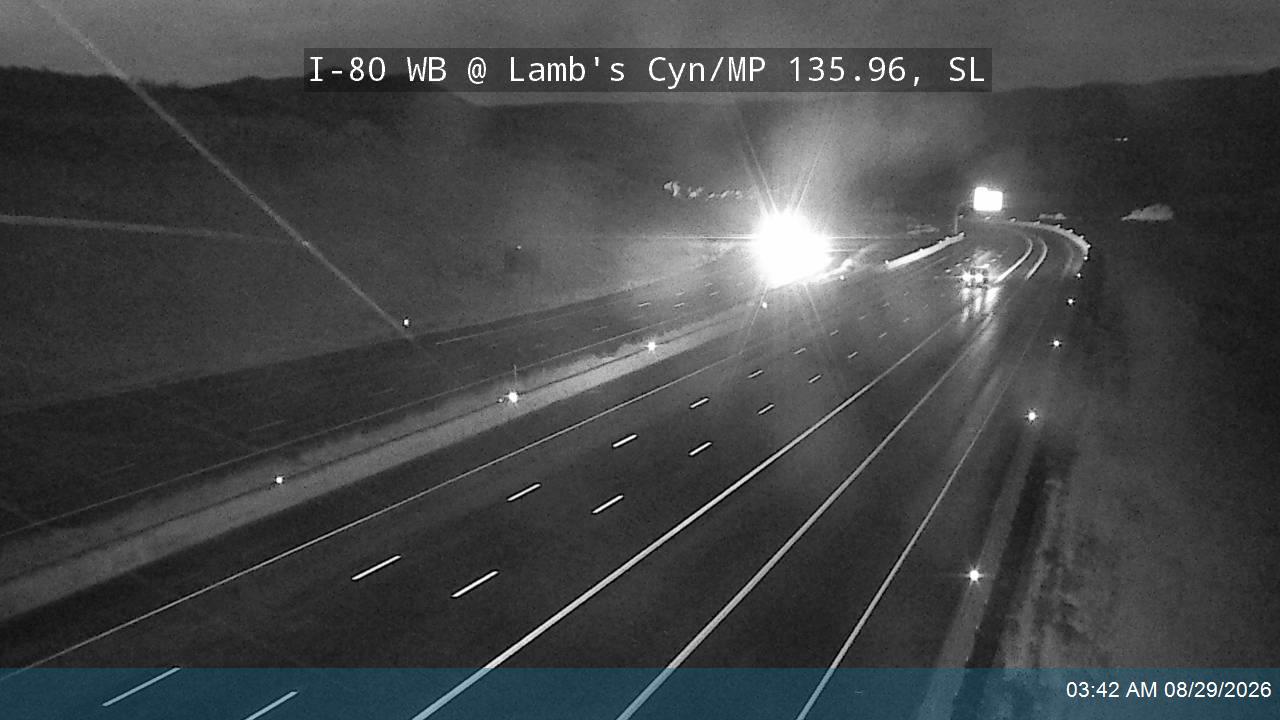 I-80 / Parleys Canyon WB @ Lambs Canyon Rd On-ramp / MP 135.96, SL live camera view