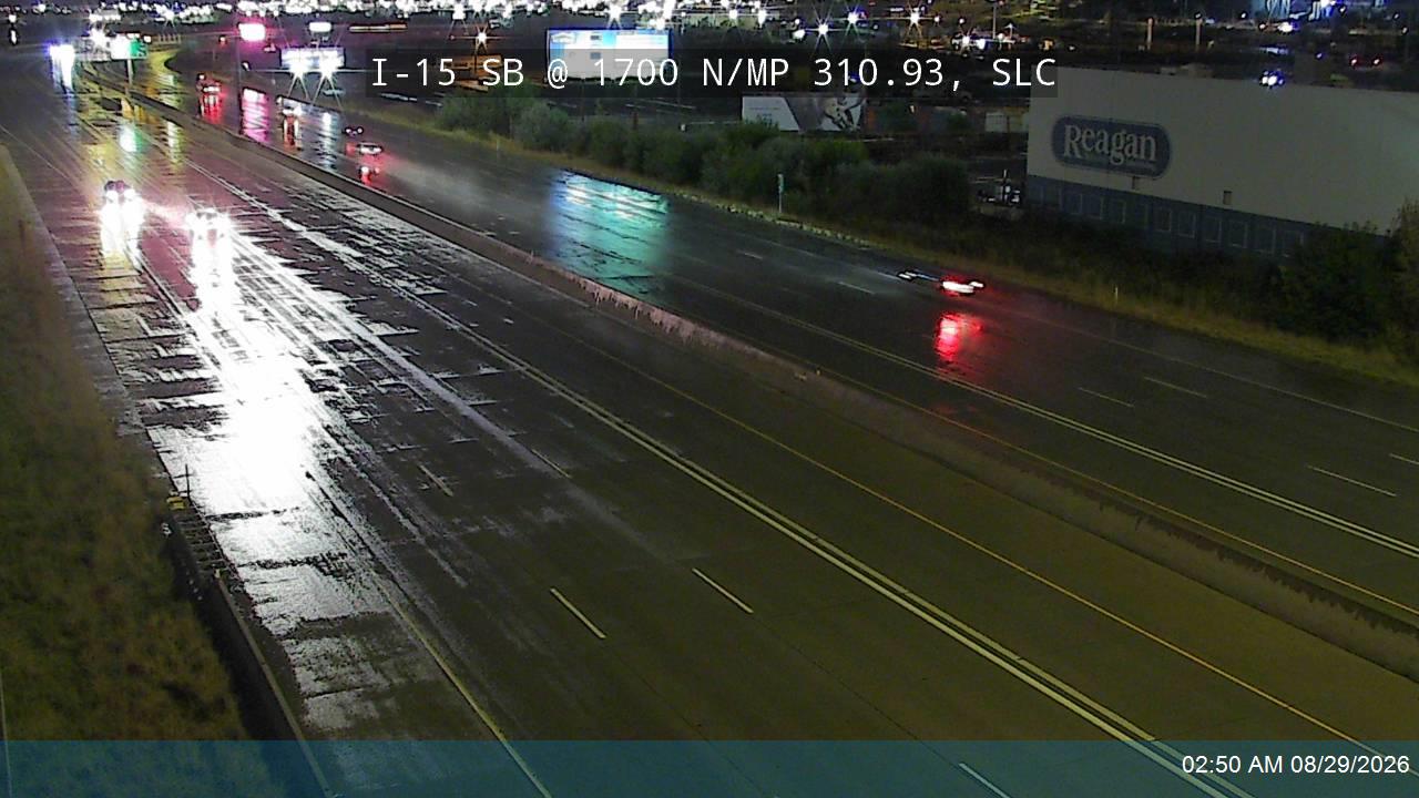 I-15 SB @ 1700 N / MP 310.93, SLC live camera view