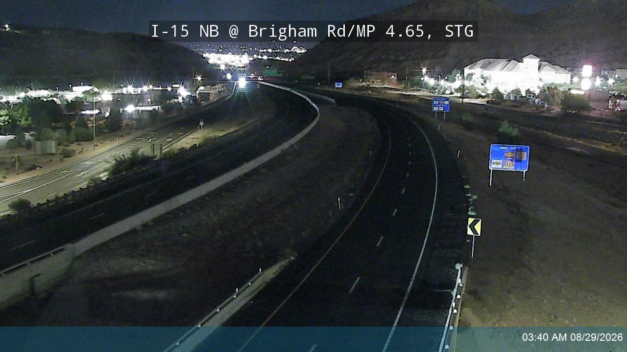 I-15 NB @ Brigham Rd / MP 4.65, STG live camera view