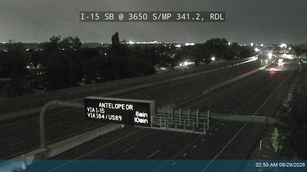 I-15 SB @ River Valley Dr / 3650 S / MP 341.2, RDL live camera view