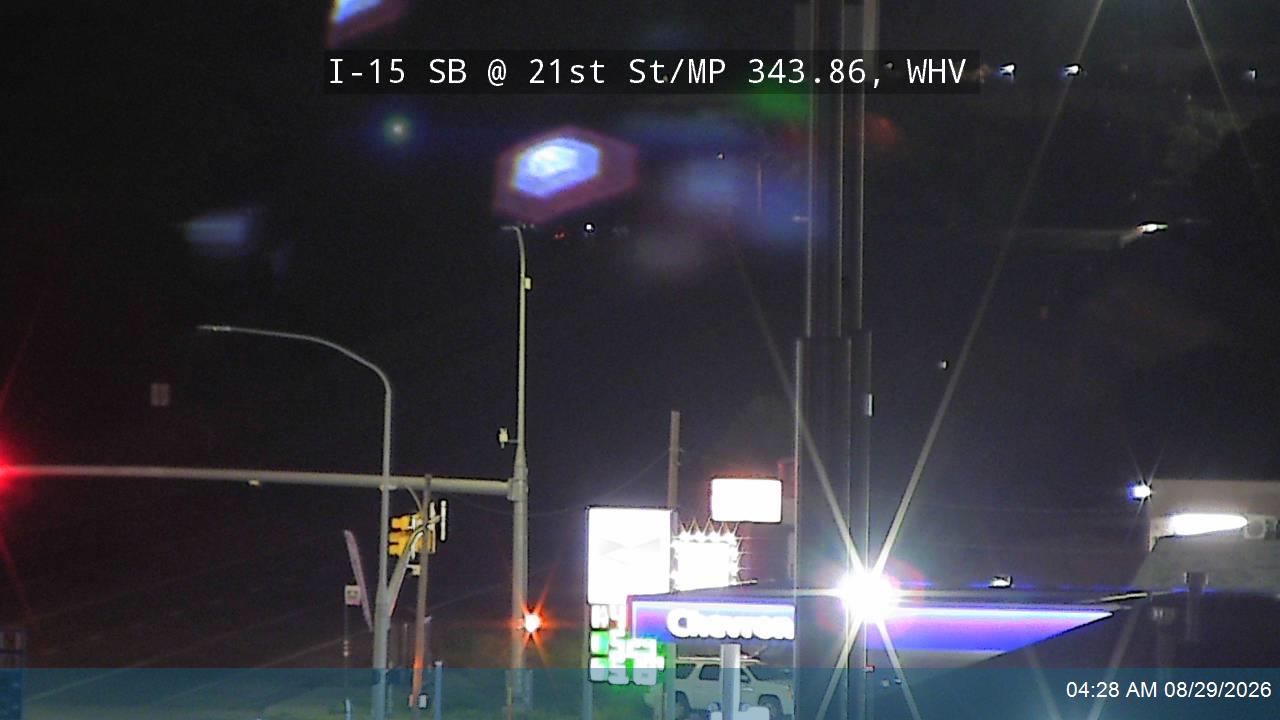 I-15 SB @ 21st St / SR-104 / MP 343.86, WHV live camera view