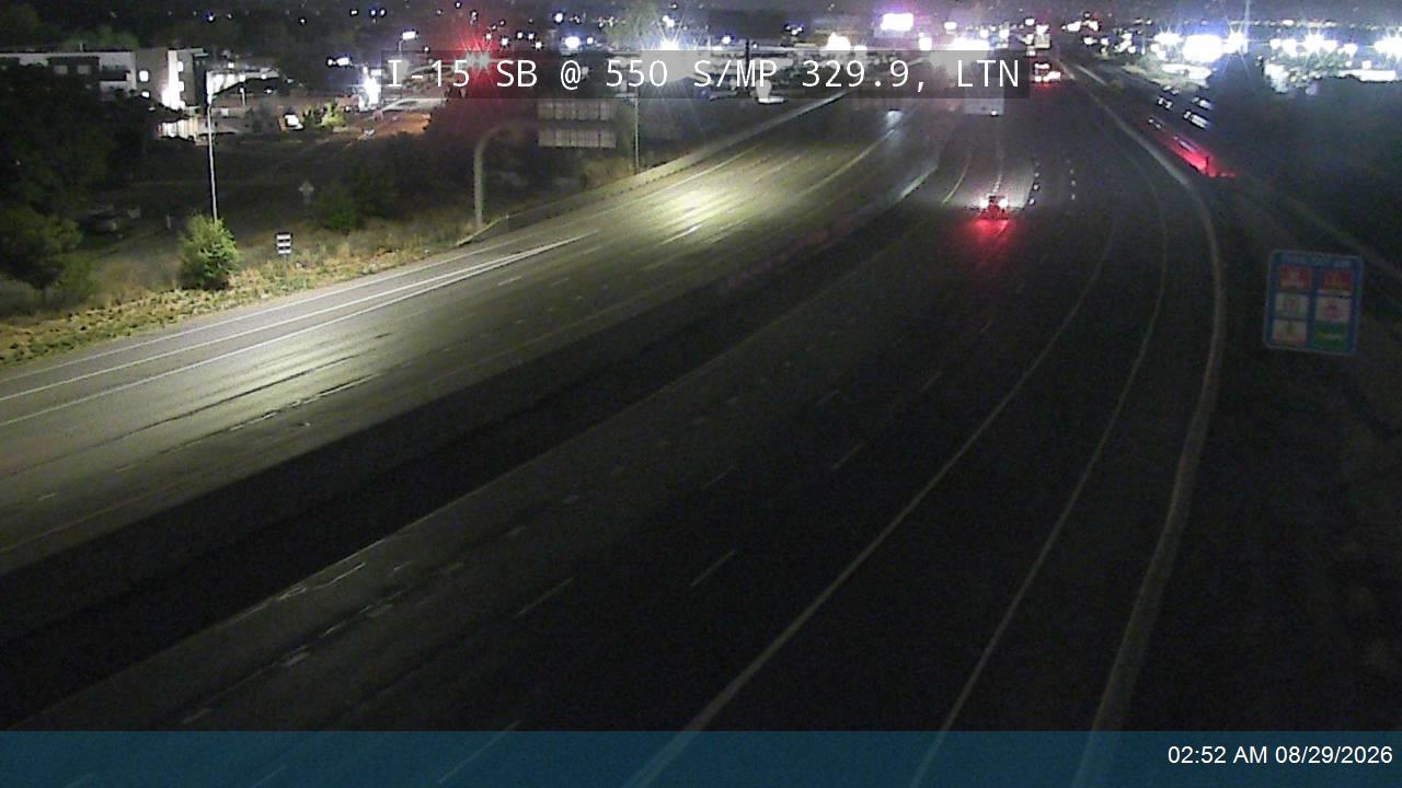I-15 SB @ 550 S / MP 329.9, LTN live camera view