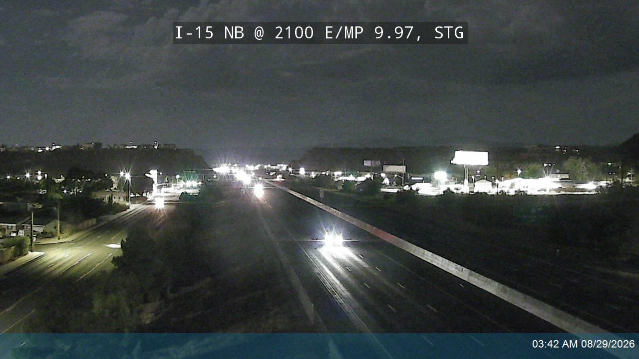 I-15 NB @ 2100 E / MP 9.97, STG live camera view