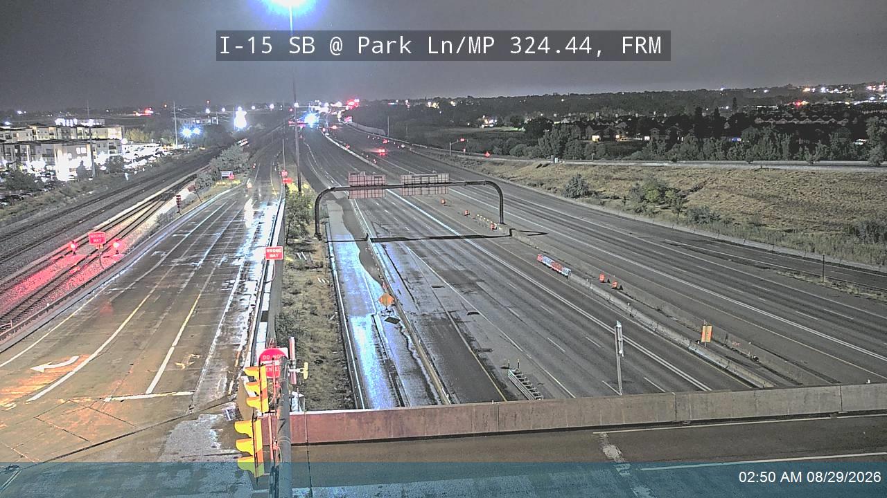 I-15 SB @ Park Ln / 1100 W / SR-225 / MP 324.44, FRM live camera view