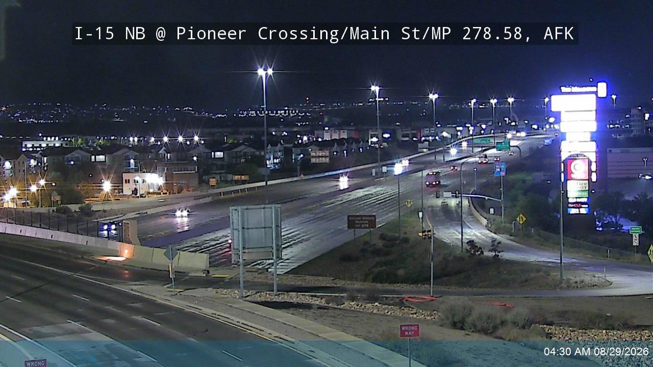 I-15 NB @ Pioneer Crossing / Main St / SR-145 / MP 278.58, AFK live camera view