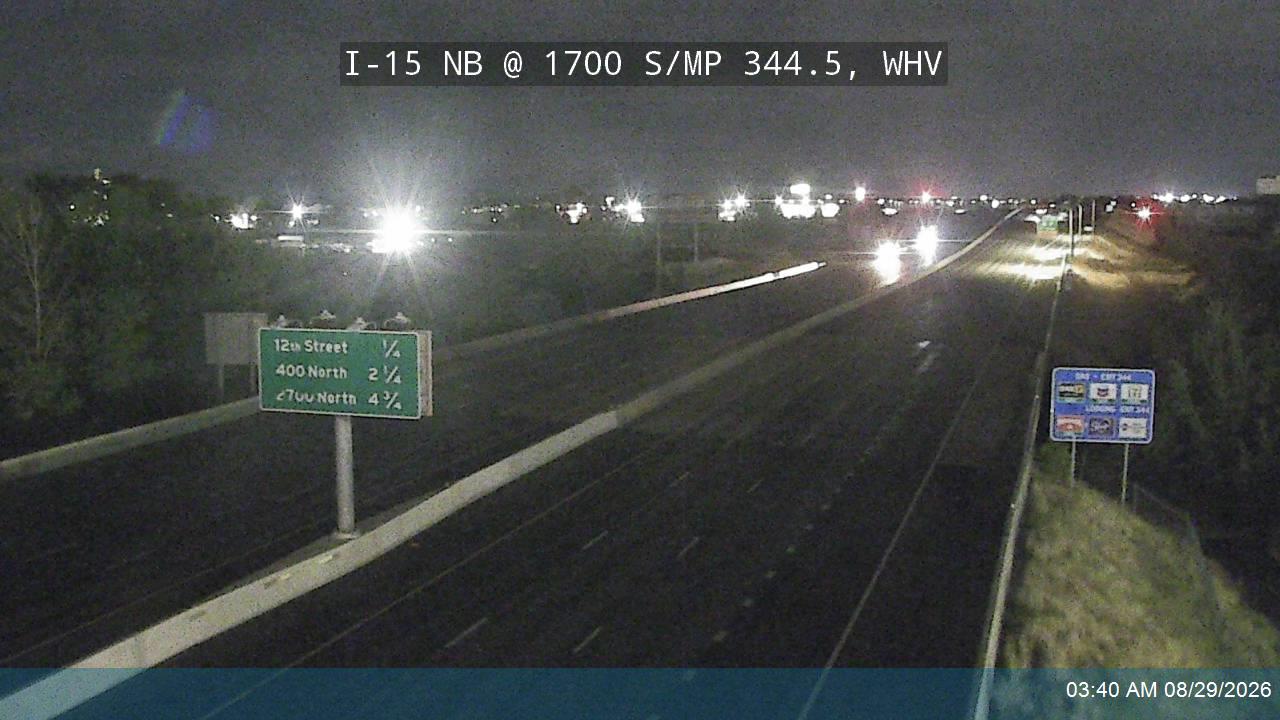 I-15 NB @ 1700 S / River Canal / MP 344.5, WHV live camera view